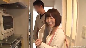Hot ass brunette Kizuna Sakura enjoys while sucking a heavy dick